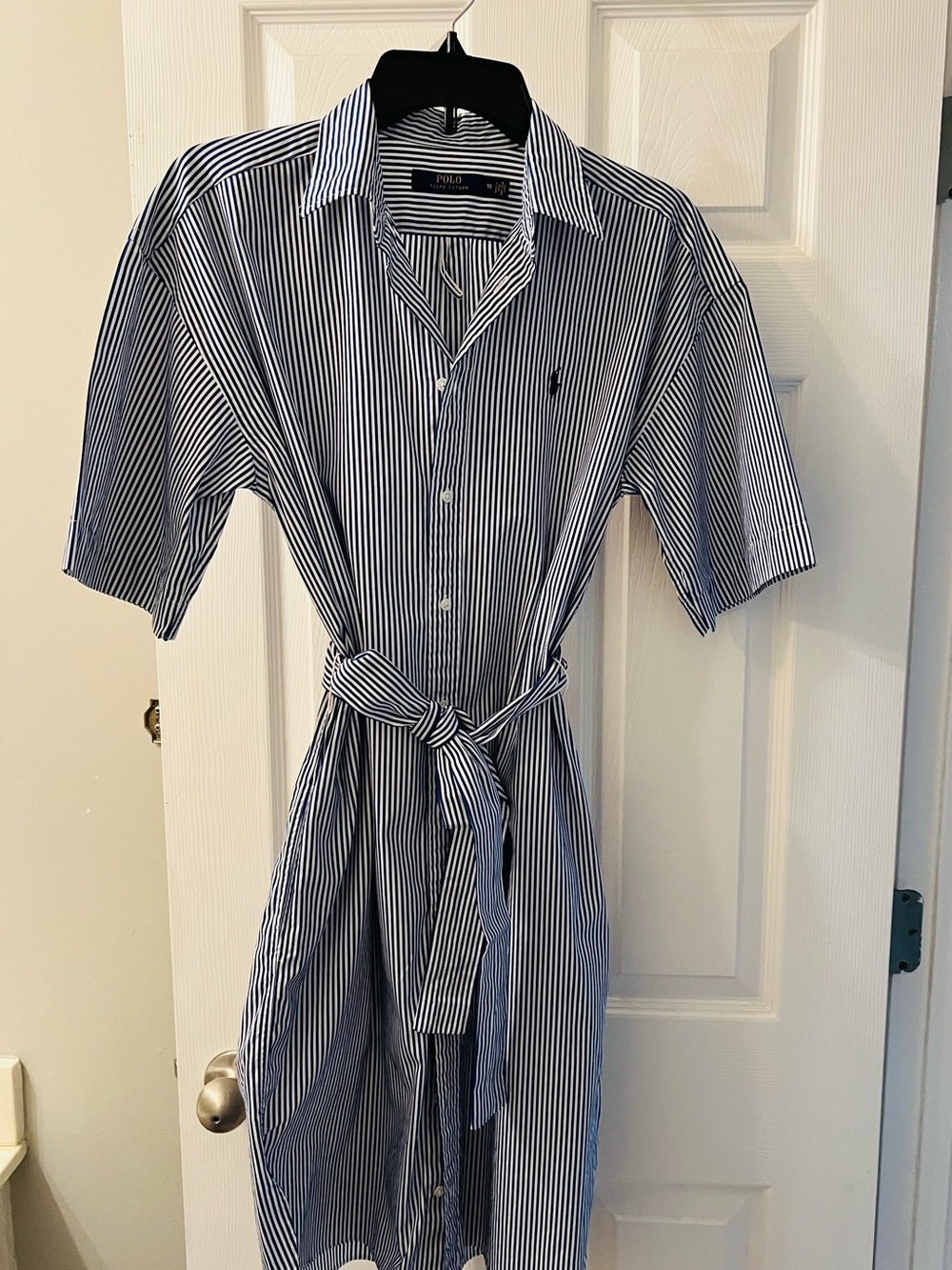 Ralph Lauren Blue & White Striped Button-Front Shirt Dress